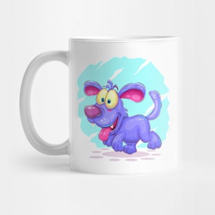 Blue puppy walking Mug